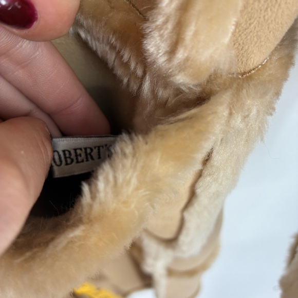 Vintage 90s Y2K Faux Fur Long Line Brown Trend Coat Button Up Teddy Brown Warm - Picture 14 of 15